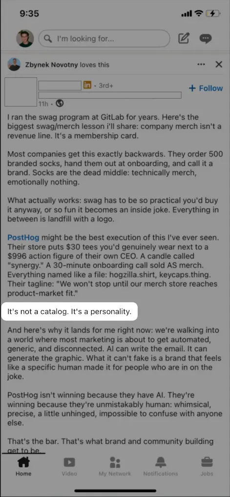 It's not a catalog. It's a personality.