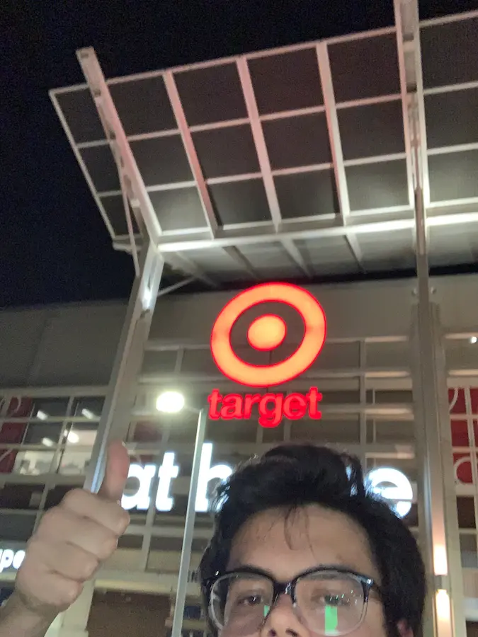 Me outside Target testing geofencing